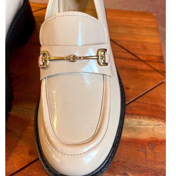 Sam Edelman Tully Lug Sole Loafers Chai Latte Patent Leather Women 5.5  NWB - Picture 12 of 13